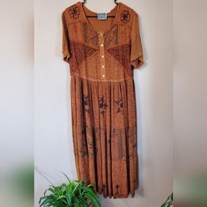 Vintage 90s MPH embroidered dress
